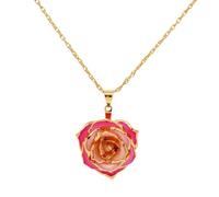 Eternal Rose Collier éternel en or 24 carats avec pendentif rose éternelle