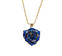 Eternal Rose Collier éternel en or 24 carats avec pendentif rose éternelle, Or, Pas de pierre précieuse