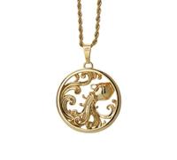 Eternal Rose Collier plaqué or 24 carats avec pendentif constellation signe astrologique, Base en cuivre, plaqué argent et or 24 carats, Pas de pierre précieuse
