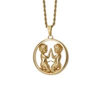 Eternal Rose Collier plaqué or 24 carats avec pendentif constellation signe astrologique, Base en cuivre, plaqué argent et or 24 carats, Pas de pierre précieuse