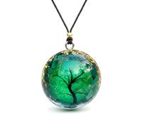 EternalOrgone Collier en pendentif Orgone fait main Malachite Pierre précieuse Chakra Reiki Cristaux de guérison Orgonite Collier pendentif pour la chance, yoga, méditation, bijoux