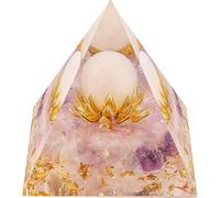EternalOrgone - Cristal pyramide d'énergie positive, fleur de vie agate avec pierre de lave et améthyste légère générateur d'énergie pour réduire le stress, guérir la méditation