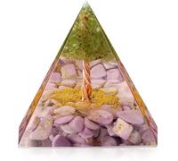 EternalOrgone Fleur de Vie Orgonite Argent Guérison Pyramides de Cristal pour l'énergie positive, Quartz Rose et Pierres Bleues qui favorisent la richesse, la prospérité et attirent le succès
