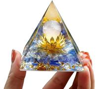 EternalOrgone Fleur de Vie Orgonite Argent Guérison Pyramides en Cristal pour l'énergie positive Citrine avec pierres œil de tigre et cristal porte-bonheur qui favorise la richesse, la prospérité et