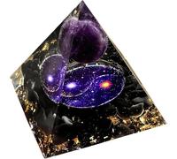 EternalOrgone Galaxy Crystal Pyramid for Positive Energy, Orgonite Amethyst&Obsidian Healing Crystal Pyramids for Reduce Stress Chakra Reiki Healing Meditation Attracts Lucky and Success