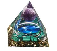 EternalOrgone Kit pyramide en cristal pour énergie positive, améthyste et malachite, générateur d'énergie Reiki pour la protection, la méditation, l'orgonite, la guérison, le quartz