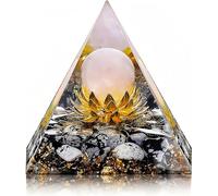 EternalOrgone Orgonite Fleur de Vie Cristal de guérison Pyramides pour énergie positive Quartz rose avec obsidienne flocon de neige et bonheur, cristal blanc qui favorise la richesse, la prospérité et