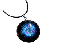 EternalOrgone Pendentif orgonite fait à la main en obsidienne chakra - Cristaux de guérison Reiki - Collier avec pendentif en orgonite - Pour porter chance, yoga, méditation - Corde réglable (noir)