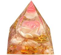 EternalOrgone Pyramide d'orgonite rose avec pierre précieuse de quartz rose pour la méditation, énergie positive, amour attrait, bien-être promotionnel, pyramides d'orgonite faites à la main