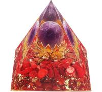 EternalOrgone Pyramide orgonale de cristaux de guérison pour énergie positive avec cristal d'améthyste qui favorise la santé, la prospérité et les attractions de succès