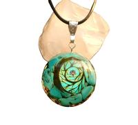 EternalOrgone Tree of Life Orgone Crystal Turqouise Chakra Gemstone Reiki Healing Crystals Chakra Orgonite for Good Luck Yoga Meditation- Adjustable Rope