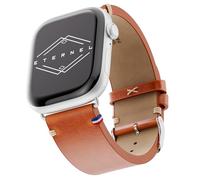 Eternel - Logan Vintage Bracelet mythique - Compatible toutes Apple Watch - 41/42mm - Fait main en France - Tannage végétal - Miel - Adaptateurs aluminium argent