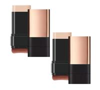 Eternipeace Stick Foundation, 2 In 1- Luxury Anti-Wrinkle Foudation Stick, Instant Concealing Foundation Stick with Built-In Brush, Double Head Foundation Make-Up Stick (Natural*2)