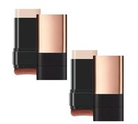 Eternipeace Stick Foundation, 2 In 1- Luxury Anti-Wrinkle Foudation Stick, Instant Concealing Foundation Stick with Built-In Brush, Double Head Foundation Make-Up Stick (Bright white*2)