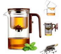 Eternititea - Pot magique - Avec poignée et infuseur - Pour la maison, l'extérieur, comme cadeau et au bureau pendant l'heure du thé - Transparent - 520 ml