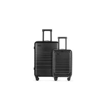 ETERNITIVE - Set de 2 Valise - Petit et Moyen | Valise Voyage en ABS | Taille: 55 & 65,5 cm | Valise Rigide avec Serrure TSA | Roulette 360° | Bagage à Main 40L & 62,5L | Couleur: Noir