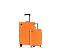 ETERNITIVE - Set de 2 Valise - Petit et Grand 37L & 99L | Valise Voyage Rigide en ABS avec Serrure TSA | Valise a Roulette 399° | Bagage à Main | Orange