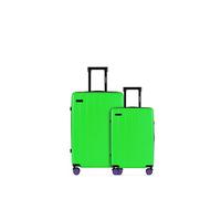 ETERNITIVE - Joy Set de 2 Valise - Petit et Moyen 37L & 60L | Valise Voyage Rigide en ABS avec Serrure TSA | Roulette 360° | Bagage à Main | Vert