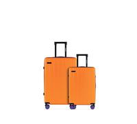 ETERNITIVE - Set de 2 Valise - Petit et Moyen 37L & 60L | Valise Voyage Rigide en ABS avec Serrure TSA | Valise a Roulette 360° | Bagage à Main | Orange