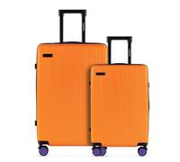ETERNITIVE Set de valises 2 en 1 M + L - Valise Moyenne 60 L et Grande 99 L, Valises de Voyage rigides, 4 roulettes 360°, TSA, Orange