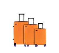 ETERNITIVE - Set Valise - Lot de 3 | Valise Voyage en ABS | Taille: 75,5 x 65,5 x 55 cm | Valise Rigide avec Serrure TSA | Valise a Roulette 360° | Bagage à Main 37L 60L 99L | Orange