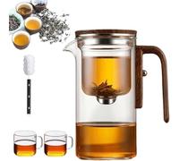 Eternity Théière magique 2 en 1 avec infuseur, théière magnétique avec passoire pour thé aux fleurs et thé en vrac, solide et résistante à la chaleur (600 ml + 2 tasses)