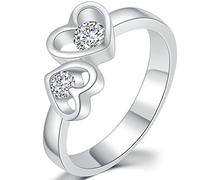 Eternllery Bague en acier inoxydable avec cœurs liés à l'infini Taille 3-13, Métal, Aucune pierre précieuse