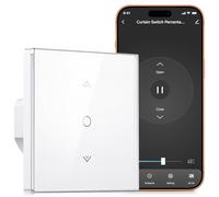 Etersky Interrupteur Connecté WiFi Volet Roulant Bouton [Fil Neutre]-1 Pack | Commutateur Intelligent Pour Rideau Avec Contrôle De Pourcentage Compatible Alexa, Google Home, Commande Vocale & Timer