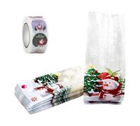 Eterspr 100 Pièces Sachet Bonbons Noël, Sachets à biscuits motif Père Noël, pour Bonbons de, pour Chocolat collation Boulangerie