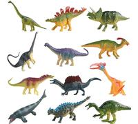 Eterspr 12 Pièce Dinosaure Plastique Figurine, Mini Figurines de Dinosaures, Petit Dinosaure Réaliste, Convient pour Les Cadeaux d'anniversaire, Les Cadeaux de Noël, Les Cadeaux du Nouvel an(Colorés)