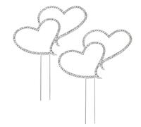 Eterspr 2 Pièces de Gâteau, Décoration de Gâteau de Mariage, Décoration de Gâteau de Mariage en Forme de Cœur Double Amour, Bon pour La Décoration de Gâteau de Mariage, Fête de Mariage