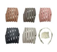 Eterspr 6 Pièces Elasticité Bandeaux, Bandeau Peigne en Plastique, Antidérapant Serre Tete, Unisexe, pour Yoga, Fitness, Course à Pied, Cyclisme, Bain et Maquillage(6 Couleurs)