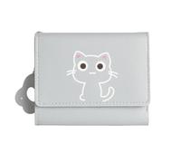 Eterspr Gris Clair Mini Chat Portefeuille Mignon, Porte Feuille Femme Chat Mignon pour Les Sorties Cadeaux pour Amies