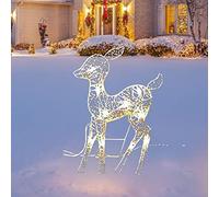 Eteslot Décorations De Noël De Renne Extérieur, Cerf Lumineux avec Lumières, Ornement De Wapiti Debout Résistant À l'eau pour Cour, Jardin De Pelouse