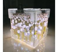 Eteslot tulips cube lamp, flower tulips lamp, tulips night light led table lamp, Handmade Cloud Tulips Night Light, Flower Lamp Desk Decor, Ambient Lighting Crafts