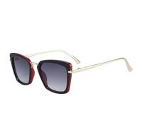 ETETGVG Lunettes de soleil à la mode et polyvalentes, monture large, branches fines en métal, lunettes de soleil anti-UV, gris