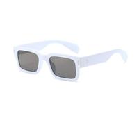 ETETGVG Lunettes de soleil à monture classique pour hommes et femmes, rivets, pour la photographie de rue en extérieur, UV400 (blanc et gris)