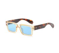 ETETGVG Lunettes de soleil à monture classique pour hommes et femmes, rivets, pour la photographie de rue en extérieur, UV400 (orange et bleu)