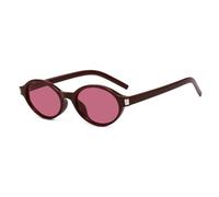 ETETGVG Lunettes de soleil à monture ovale style punk tendance pour homme et femme, style rétro, pour voyage et conduite, UV400 (rouge)