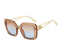 ETETGVG Lunettes de soleil à motif léopard pour femmes, grandes, tendance, jambes en métal, rétro, luxe, pare-soleil, miroirs, UV400, thé, taille unique