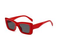 ETETGVG Lunettes de soleil carrées vintage pour femme et homme - Lunettes de soleil rétro - Lunettes de soleil pour conduite - UV400 nuances féminines, Rouge, Taille unique