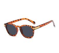 ETETGVG Lunettes de soleil de luxe à monture ronde pour hommes et femmes, pour voyage et conduite, UV400 (gris léopard)