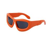 ETETGVG Lunettes de soleil de sport Punk pour femmes et hommes, lunettes de soleil de luxe, rétro Steampunk, nuances miroir, Orange gris