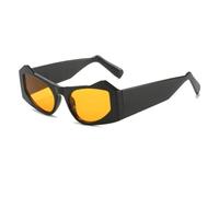 ETETGVG Lunettes de soleil œil de chat style hip-hop vintage de luxe pour femmes et hommes, pour voyage en plein air, UV400 (noir et jaune)