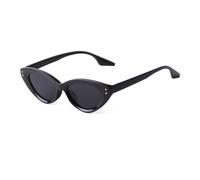 ETETGVG Lunettes de soleil œil de chat tendance pour femmes, nuances rétro, rivets colorés, lunettes de tir de rue, UV400, lunettes de soleil pour femmes, C1 noir brillant gris, taille unique