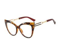 ETETGVG Lunettes de soleil œil de chat vintage de luxe pour femmes et hommes, branches en métal ajourées, voyage, conduite, UV400 (léopard transparent)