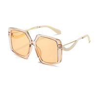 ETETGVG Lunettes de soleil irrégulières pour femmes et hommes, grande monture, style rétro, pour photographie de rue, UV400 (thé beige)