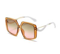 ETETGVG Lunettes de soleil irrégulières pour femmes et hommes, grande monture, style rétro, pour photographie de rue, UV400 (blanc, rose)