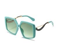 ETETGVG Lunettes de soleil irrégulières pour femmes et hommes, grande monture, style rétro, pour photographie de rue, UV400 (vert)