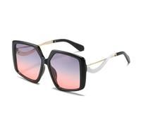ETETGVG Lunettes de soleil irrégulières pour femmes et hommes, grande monture, style rétro, pour photographie de rue, UV400 (noir, gris, rose)
